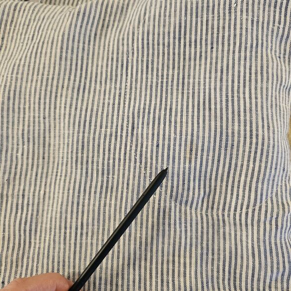 Soft Surroundings Womens Lagenlook Linen WhiteBlue Stripe Button Down Dress Sz L - Picture 8 of 10